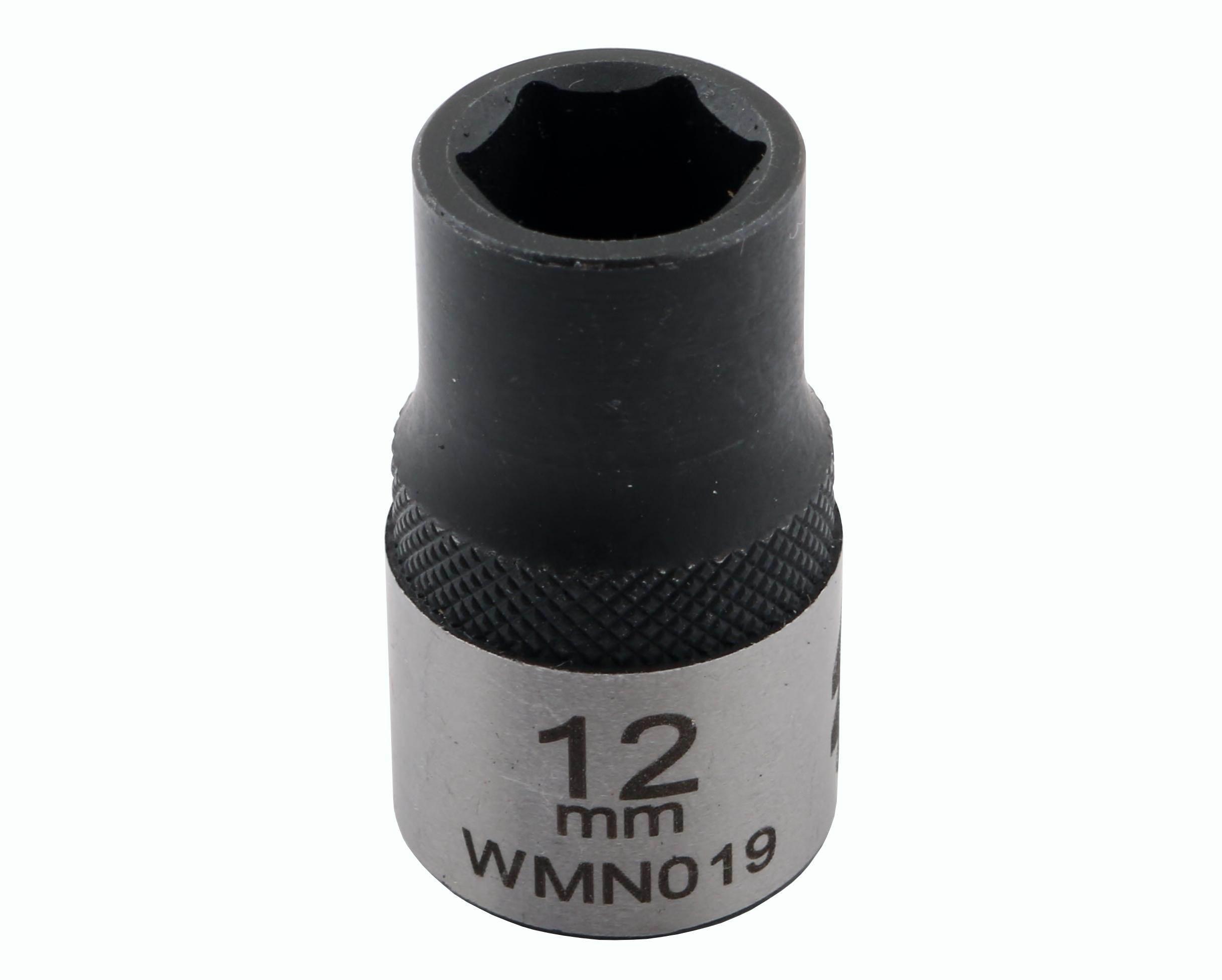 Nasadka sześciokątna 1/2". 12 mm. CrV50BV30. DIN 3124. Waryński WMN019