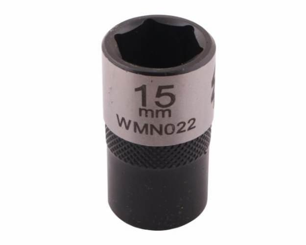Nasadka sześciokątna 1/2". 15 mm. CrV50BV30. DIN 3124. Waryński WMN022 - zdjęcie 3