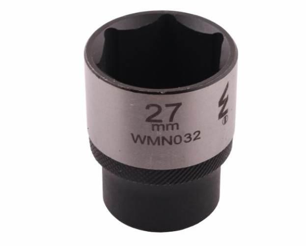 Nasadka sześciokątna 1/2". 27 mm. CrV50BV30. DIN 3124. Waryński WMN032