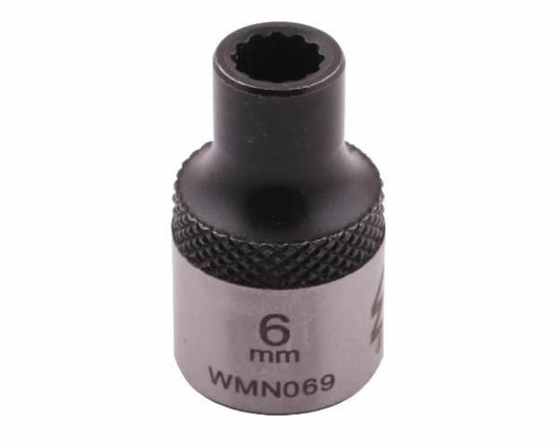Nasadka dwunastokątna 3/8". 6 mm. CrV50BV30. DIN 3124. Waryński WMN069