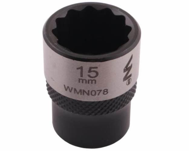 Nasadka dwunastokątna 3/8". 15 mm. CrV50BV30. DIN 3124. Waryński WMN078 - zdjęcie 3