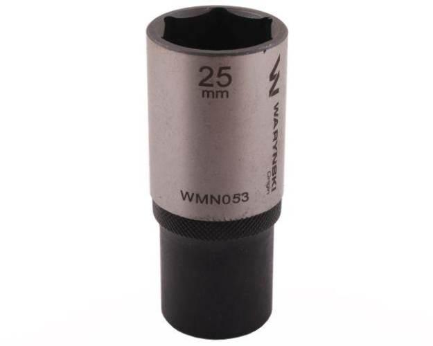 Nasadka sześciokątna 1/2". 25 mm. długa. CrV50BV30. DIN 3124. Waryński