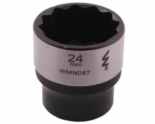 Nasadka dwunastokątna 3/8". 24 mm. CrV50BV30. DIN 3124. Waryński WMN087