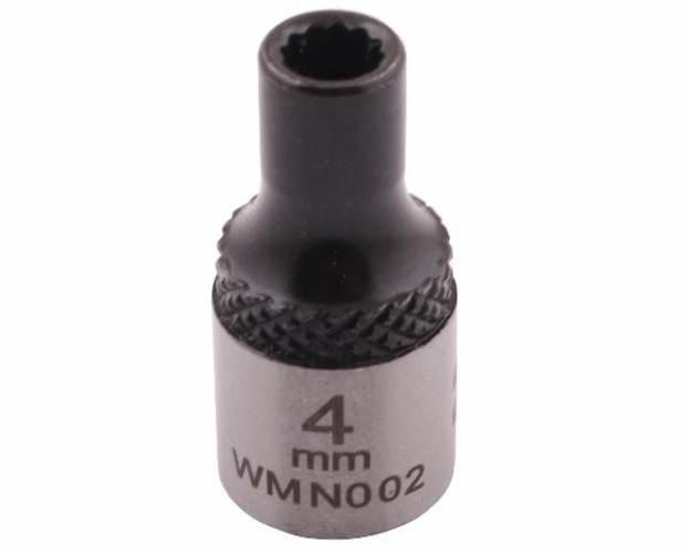 Nasadka dwunastokątna 1/4". 4 mm. CrV50BV30. DIN 3124. Waryński WMN002 - zdjęcie 3