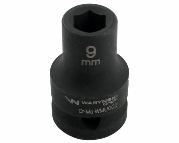 Nasadka udarowa sześciokątna 1/2". 9 mm. CrMo. DIN 3129. Waryński WMU002
