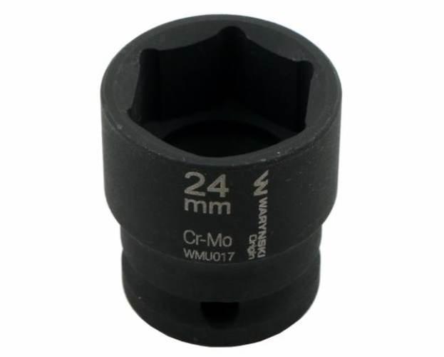 Nasadka udarowa sześciokątna 1/2". 24 mm. CrMo. DIN 3129. Waryński WMU017