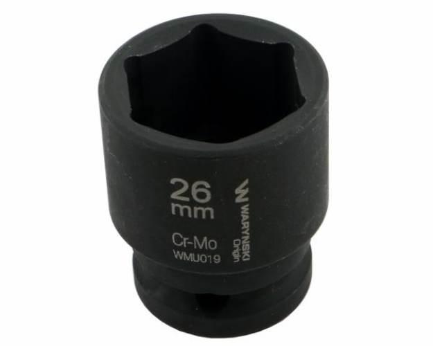 Nasadka udarowa sześciokątna 1/2". 26 mm. CrMo. DIN 3129. Waryński WMU019