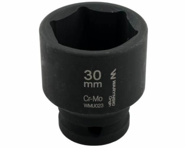 Nasadka udarowa sześciokątna 1/2". 30 mm. CrMo. DIN 3129. Waryński WMU023