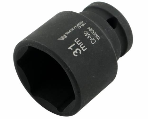 Nasadka udarowa sześciokątna 1/2". 31 mm. CrMo. DIN 3129. Waryński WMU024