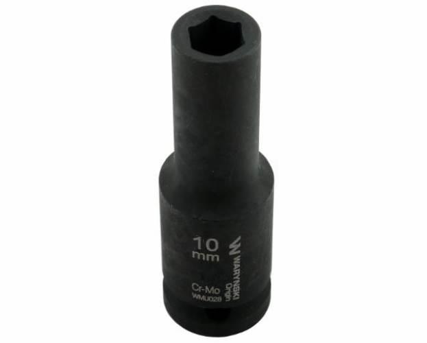 Nasadka udarowa sześciokątna długa 1/2". 10 mm. CrMo. DIN 3129. Waryński