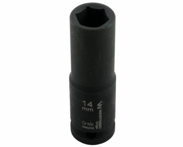 Nasadka udarowa sześciokątna długa 1/2". 14 mm. CrMo. DIN 3129. Waryński