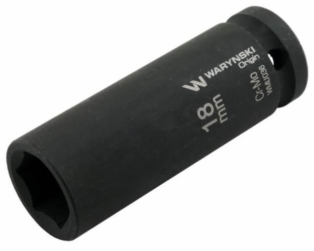 Nasadka udarowa sześciokątna długa 1/2". 18 mm. CrMo. DIN 3129. Waryński - zdjęcie 2