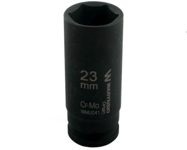 Nasadka udarowa sześciokątna długa 1/2". 23 mm. CrMo. DIN 3129. Waryński