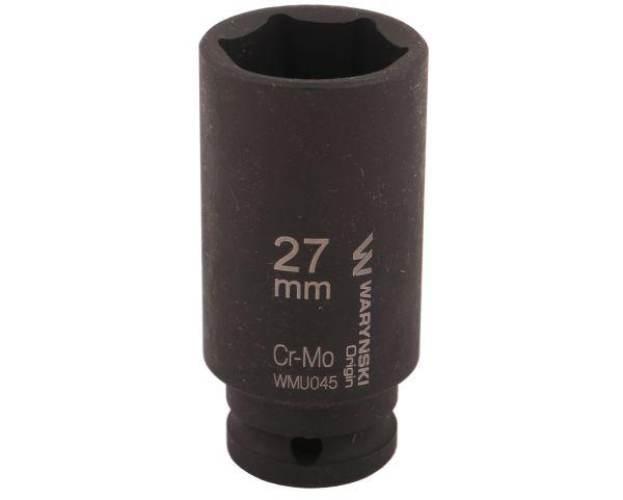Nasadka udarowa sześciokątna długa 1/2" 27 mm. CrMo. DIN 3129. Waryński - zdjęcie 2