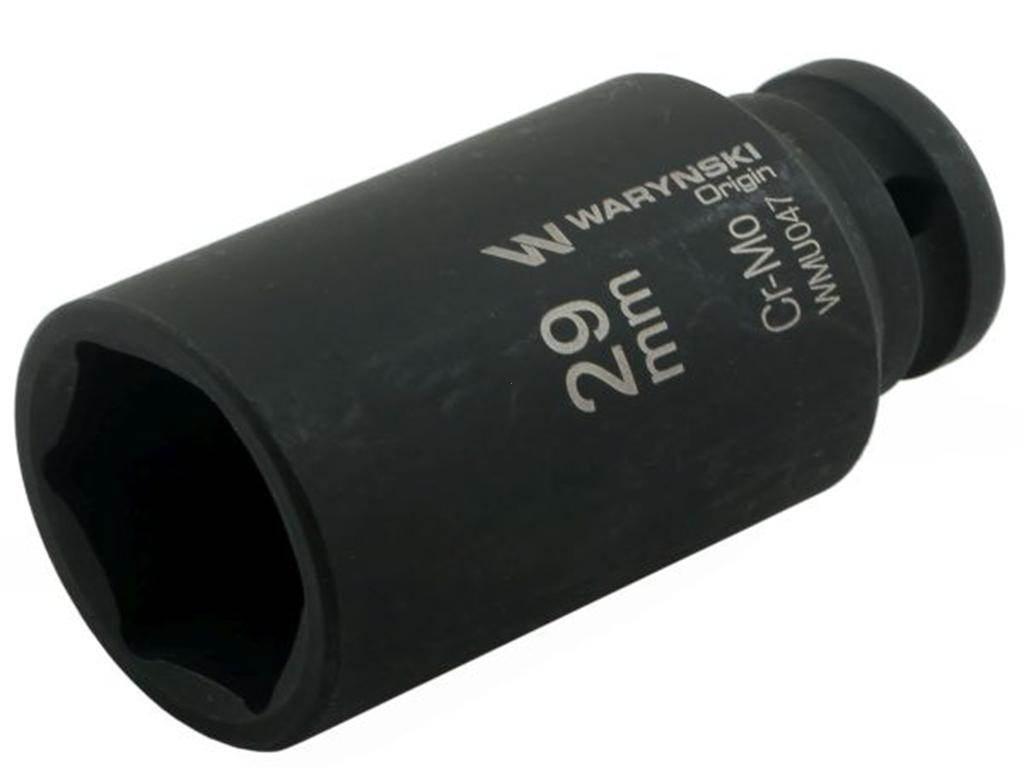 Nasadka udarowa sześciokątna długa 1/2". 29 mm. CrMo. DIN 3129. Waryński