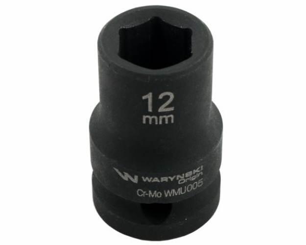 Nasadka udarowa sześciokątna 1/2". 12 mm. CrMo. DIN 3129. Waryński WMU005