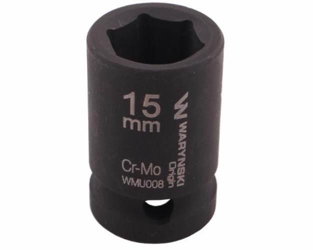 Nasadka udarowa sześciokątna 1/2". 15 mm. CrMo. DIN 3129. Waryński WMU008 - zdjęcie 4