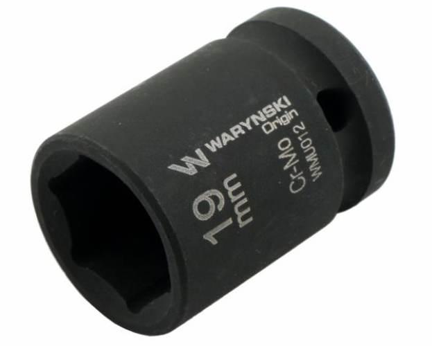 Nasadka udarowa sześciokątna 1/2". 19 mm. CrMo. DIN 3129. Waryński WMU012