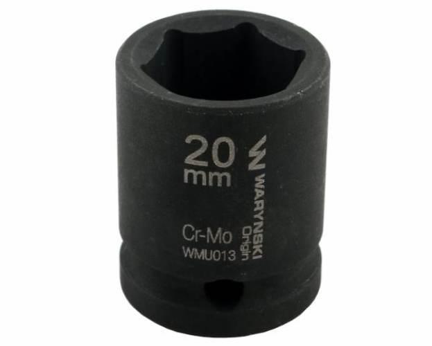 Nasadka udarowa sześciokątna 1/2". 20 mm. CrMo. DIN 3129. Waryński WMU013