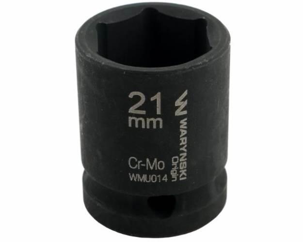 Nasadka udarowa sześciokątna 1/2". 21 mm. CrMo. DIN 3129. Waryński WMU014