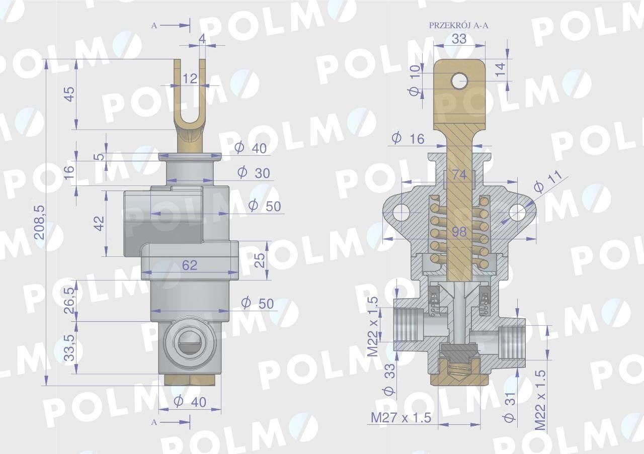 Zawór hamulcowy 42480160. 42481161 C-330 POLMO 42481000P - zdjęcie 2
