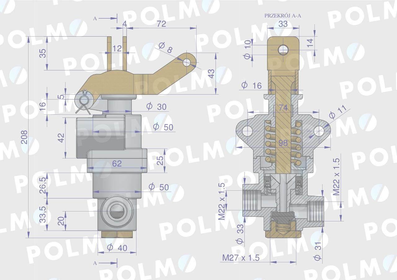 Zawór hamulcowy 956828 C-360 POLMO 50568050P - zdjęcie 2