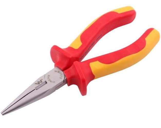Szczypce izolowane, wydłużone proste 160 mm. VDE. Waryński WMP016