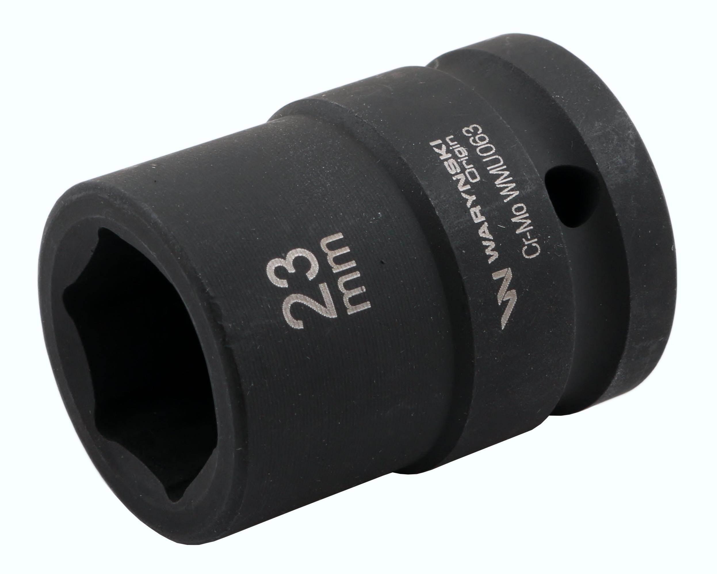 Nasadka udarowa sześciokątna 3/4". 23 mm. CrMo. DIN 3129. Waryński WMU063