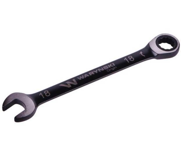 Klucz płasko-oczkowy 18 mm z grzechotką 72 zęby standard ASME B107-2010 War