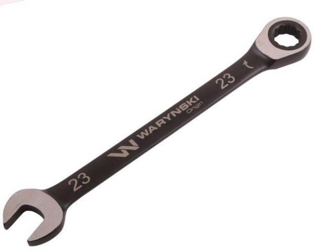 Klucz płasko-oczkowy 23 mm z grzechotką 72 zęby standard ASME B107-2010 War