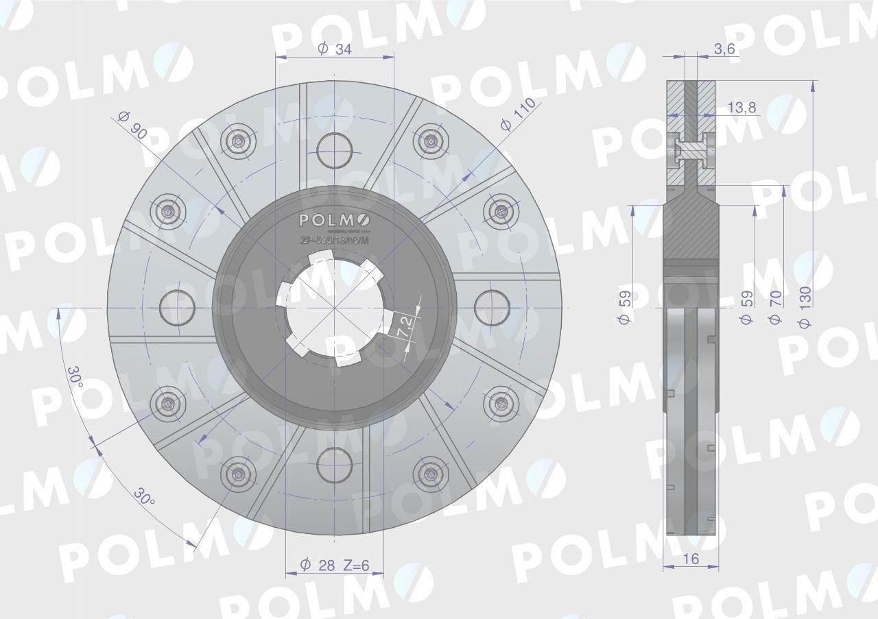 Tarcza hamulca mała 5040240760 Bizon POLMO 5040240780P - zdjęcie 2