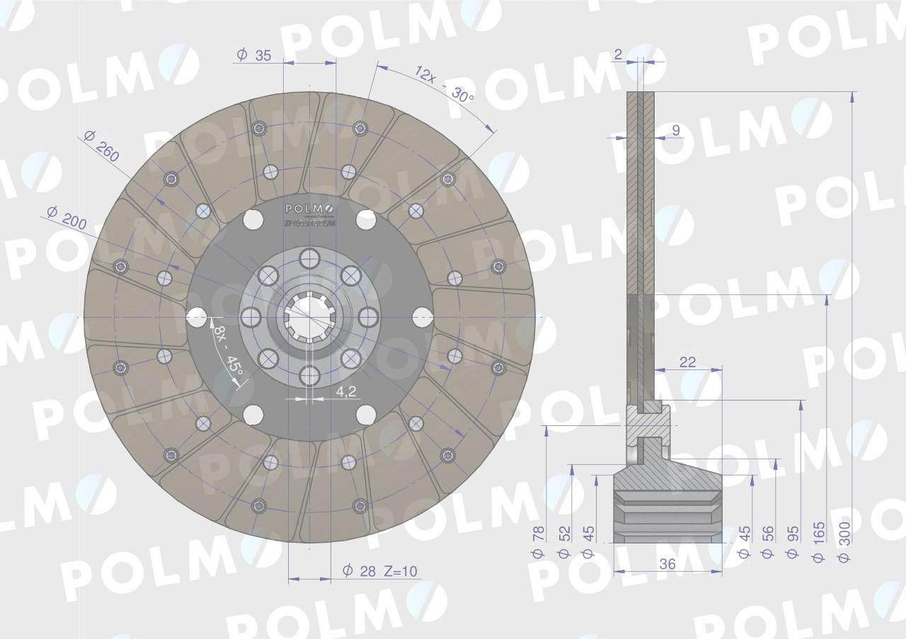 Tarcza sprzęgła 4460000 Bizon POLMO 50402502P - zdjęcie 2