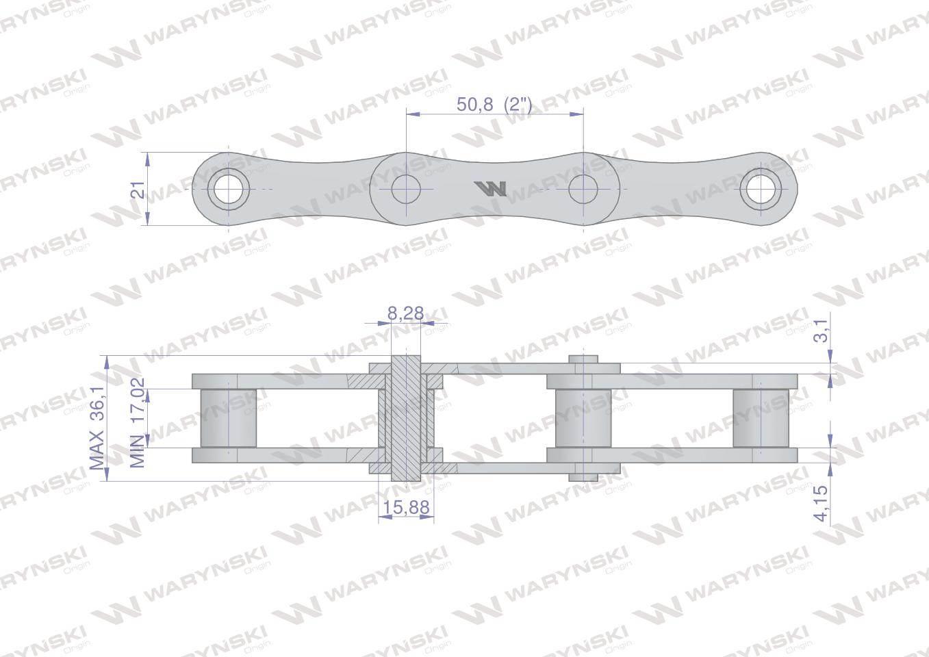 Łańcuch 216B-3Ps zastosowanie Prasa Rolująca Krone 9220100 Waryński 100szt - zdjęcie 2