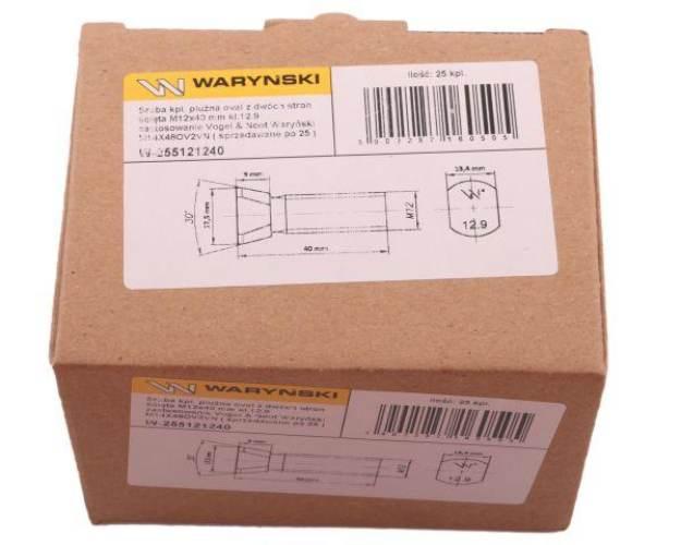 Śruba kpl. płużna oval z dwóch stron ścięta M12x40 mm kl.12.9 zastosowanie - zdjęcie 3