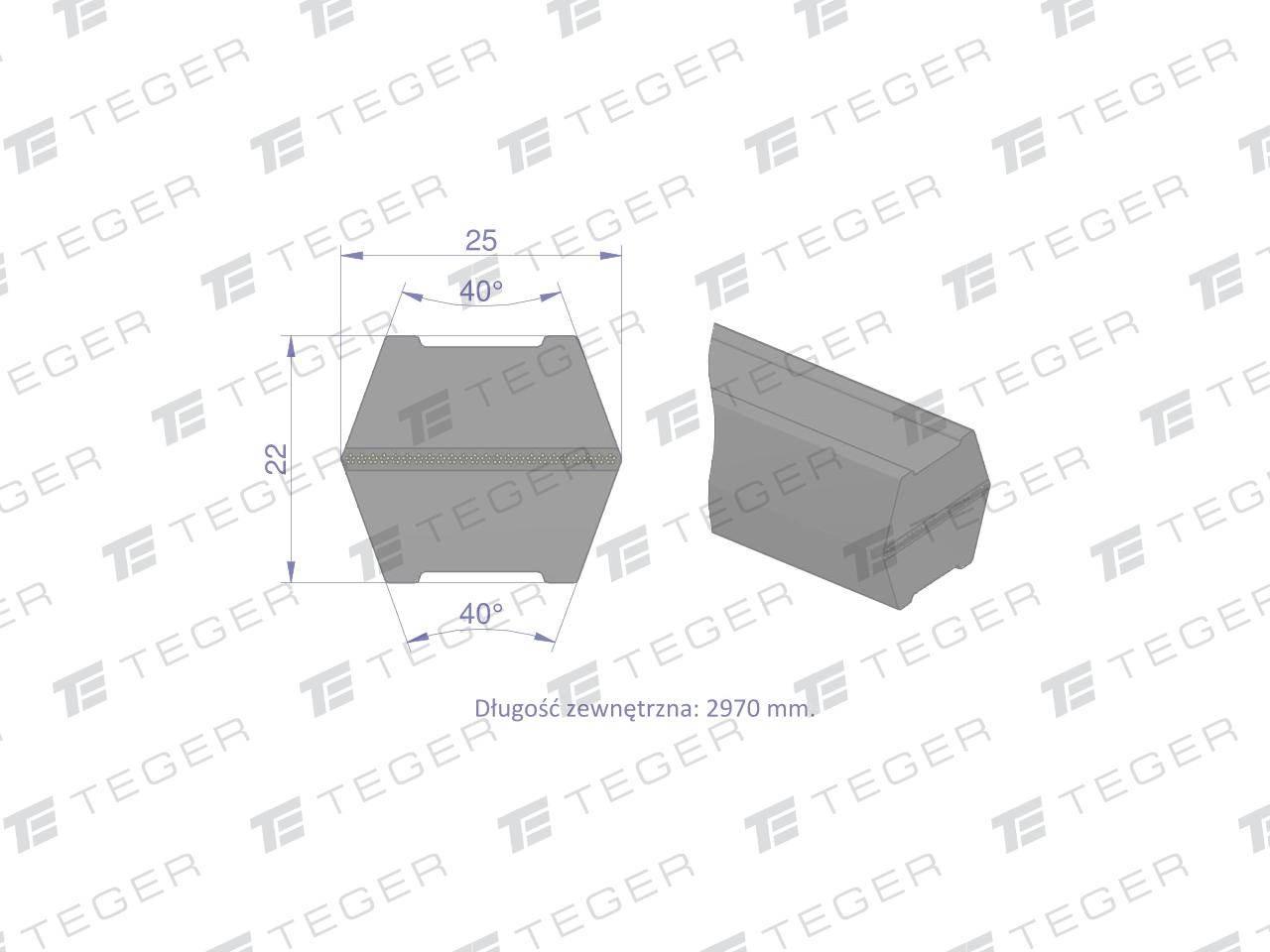 Pas klinowy Hard-Belt (T-653121.0) AP1001030 do CLAAS 653121.0 TEGER - zdjęcie 3