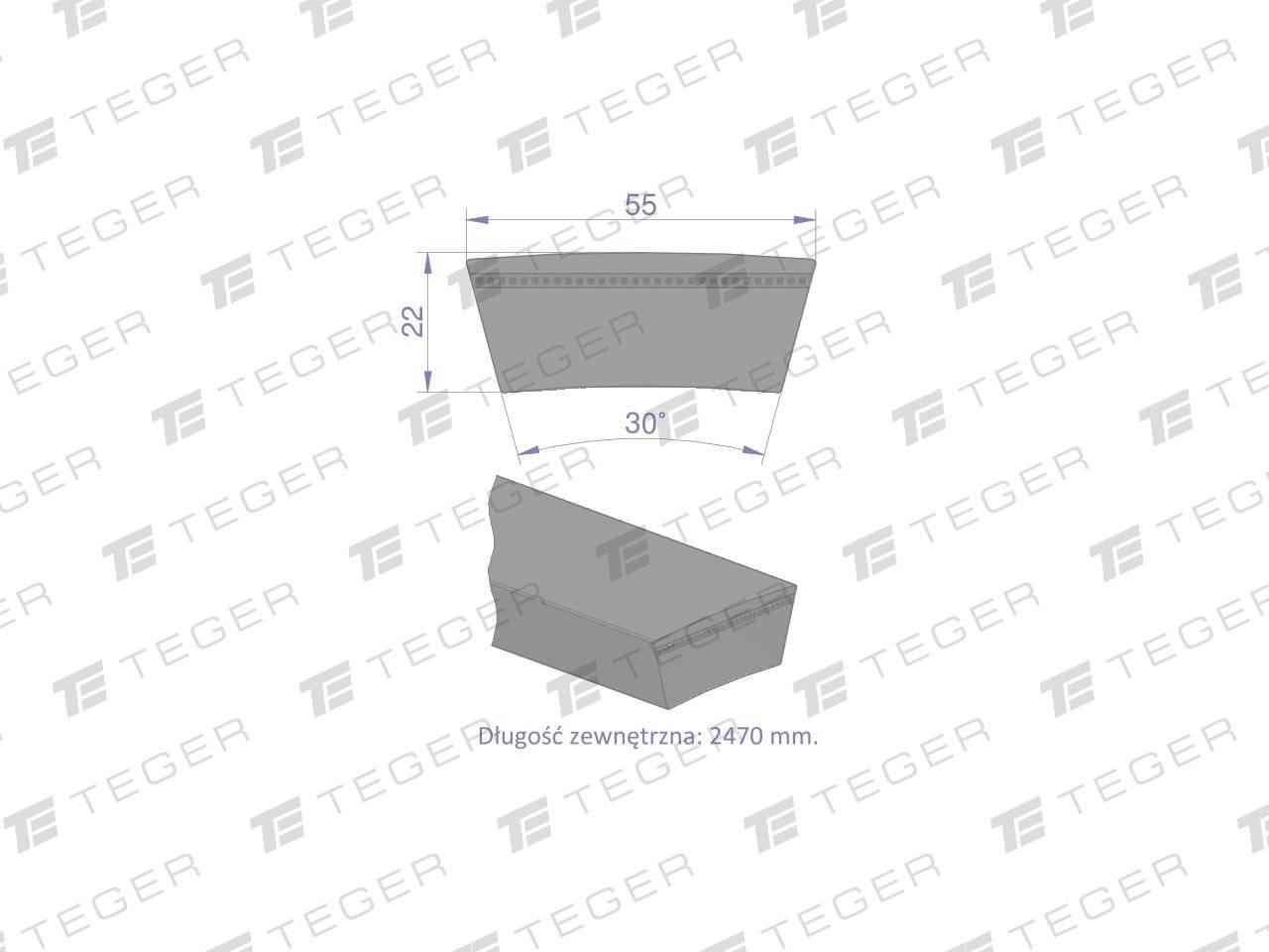 Pas klinowy Hard-Belt (T-609823.0) AP1001225 do CLAAS 609823.0 TEGER - zdjęcie 3