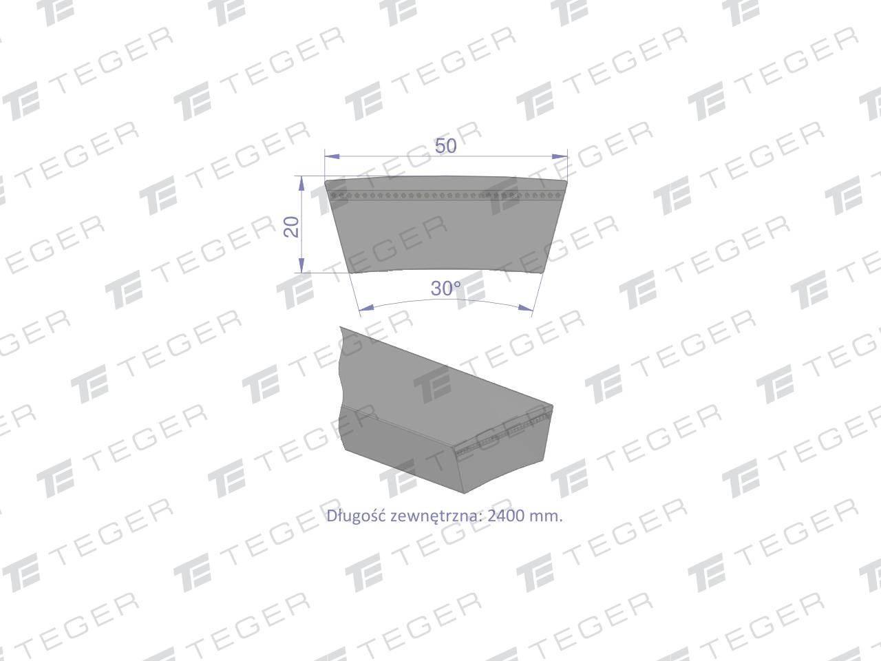 Pas klinowy Hard-Belt (T-603317.0) Pas klinow+C25y AP1001515 do CLAAS 60331 - zdjęcie 3