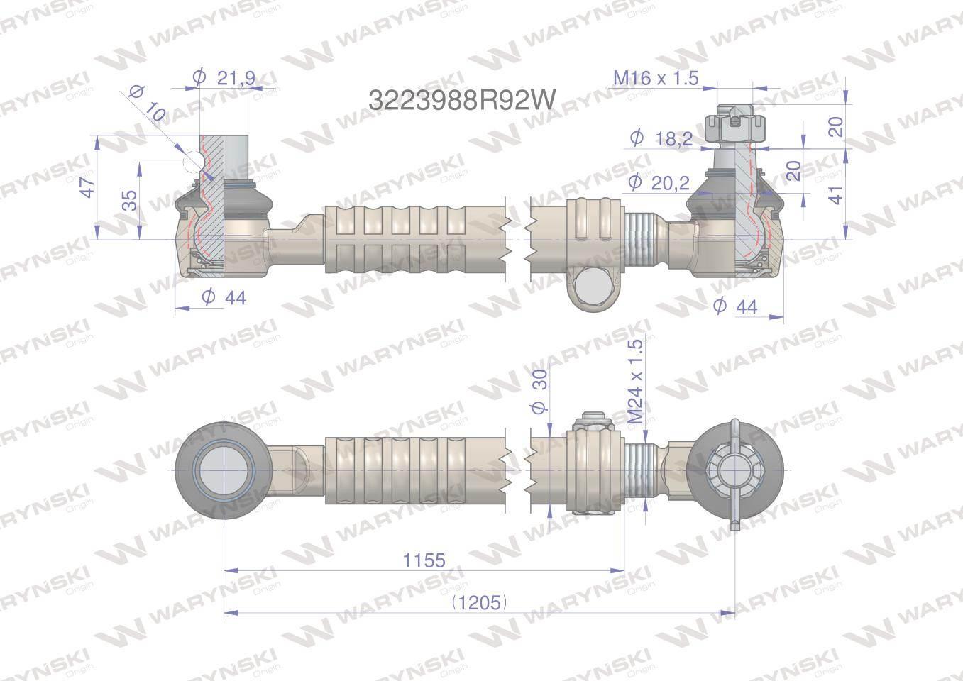 Drążek kierowniczy 3223988R92W WARYŃSKI 3223988R92W - zdjęcie 2