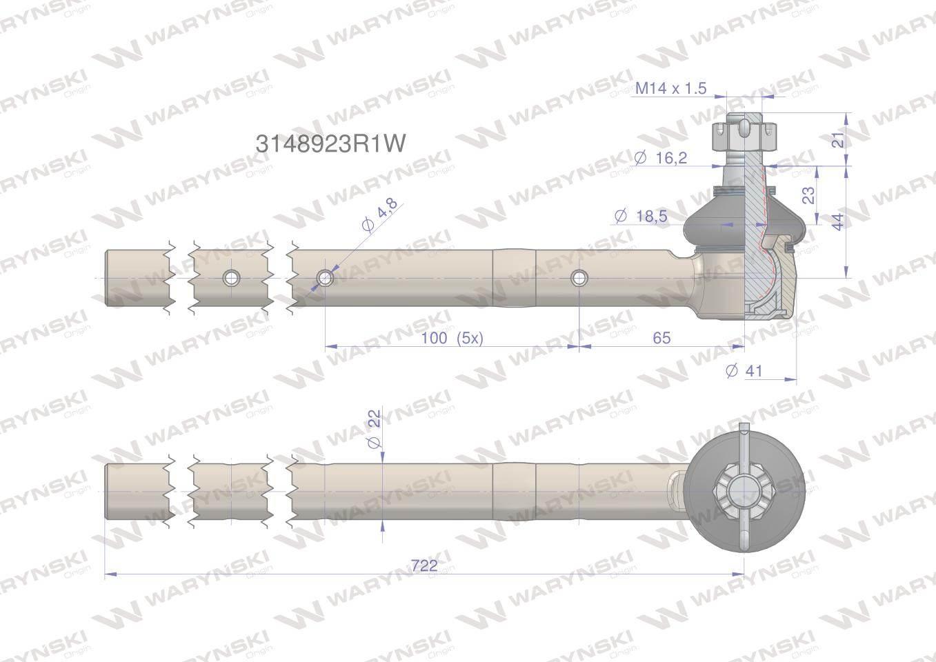 Przegub kierowniczy 3148923R1 WARYŃSKI 3148923R1W - zdjęcie 2