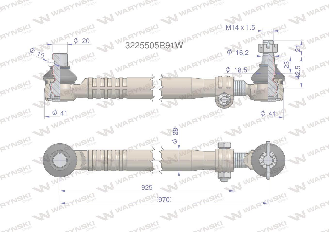 Drążek kierowniczy 3225505R91 WARYŃSKI 3225505R91W - zdjęcie 2