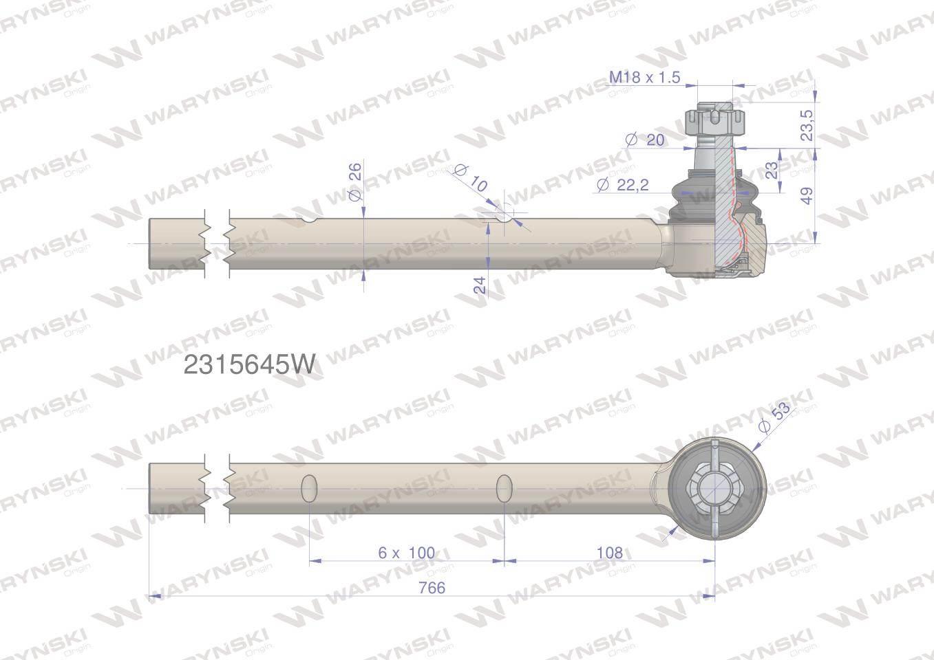 Przegub kierowniczy 2315645 WARYŃSKI 2315645W - zdjęcie 3