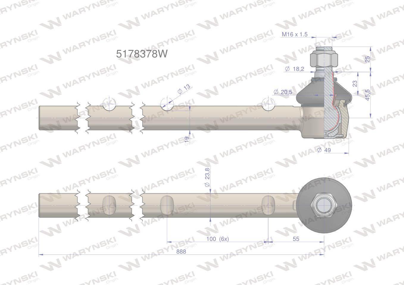 Przegub kierowniczy 5178378 WARYŃSKI 5178378W - zdjęcie 3
