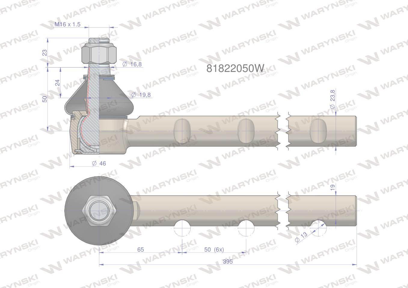 Przegub kierowniczy 81822050 WARYŃSKI 81822050W - zdjęcie 3