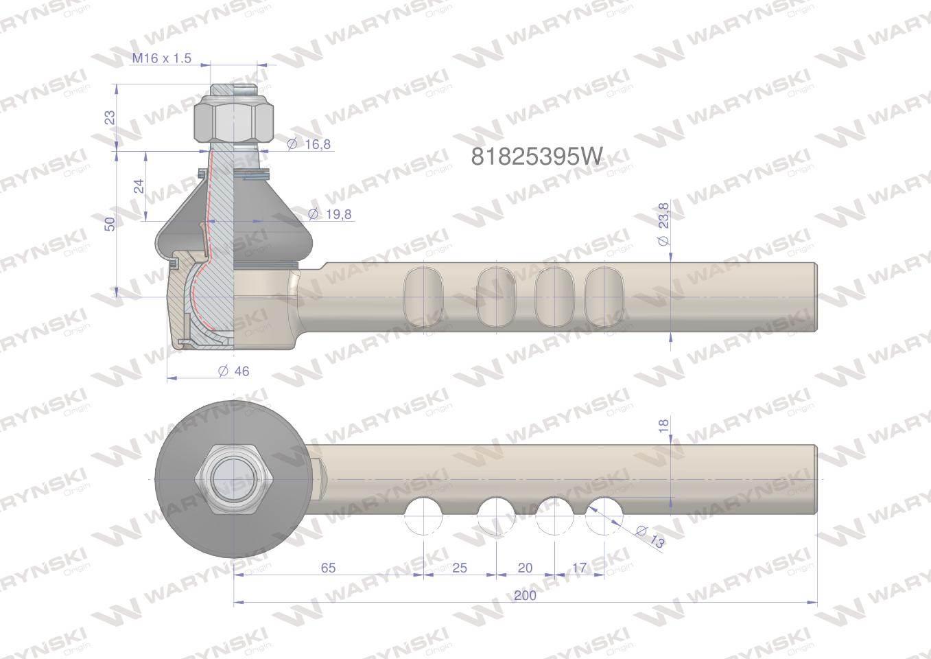 Przegub kierowniczy 81825395 WARYŃSKI 81825395W - zdjęcie 3