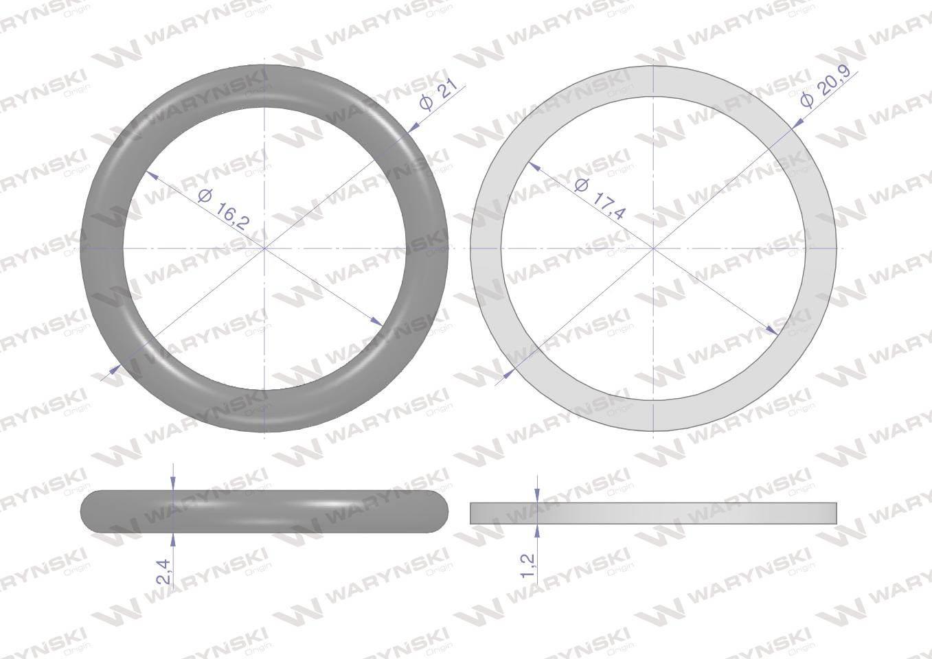 Zestaw uszczelnień do szybkozłączy hydraulicznych 3/8" ISO 7241-A Waryński - zdjęcie 2