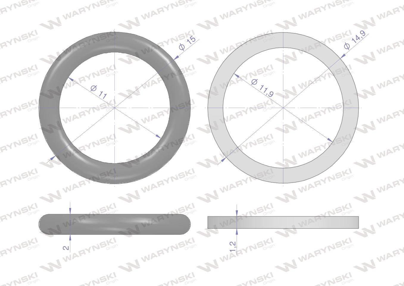 Zestaw uszczelnień do szybkozłączy hydraulicznych 1/4" ISO 7241-A Waryński - zdjęcie 2