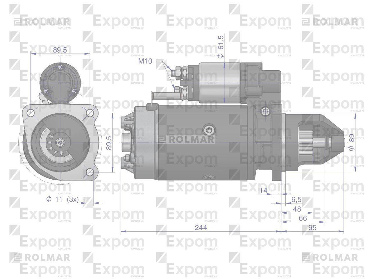 Rozrusznik 3kW C-330 C-360 ZETOR Nowy Typ EXPOM KWIDZYN eu 46657000EX - zdjęcie 6