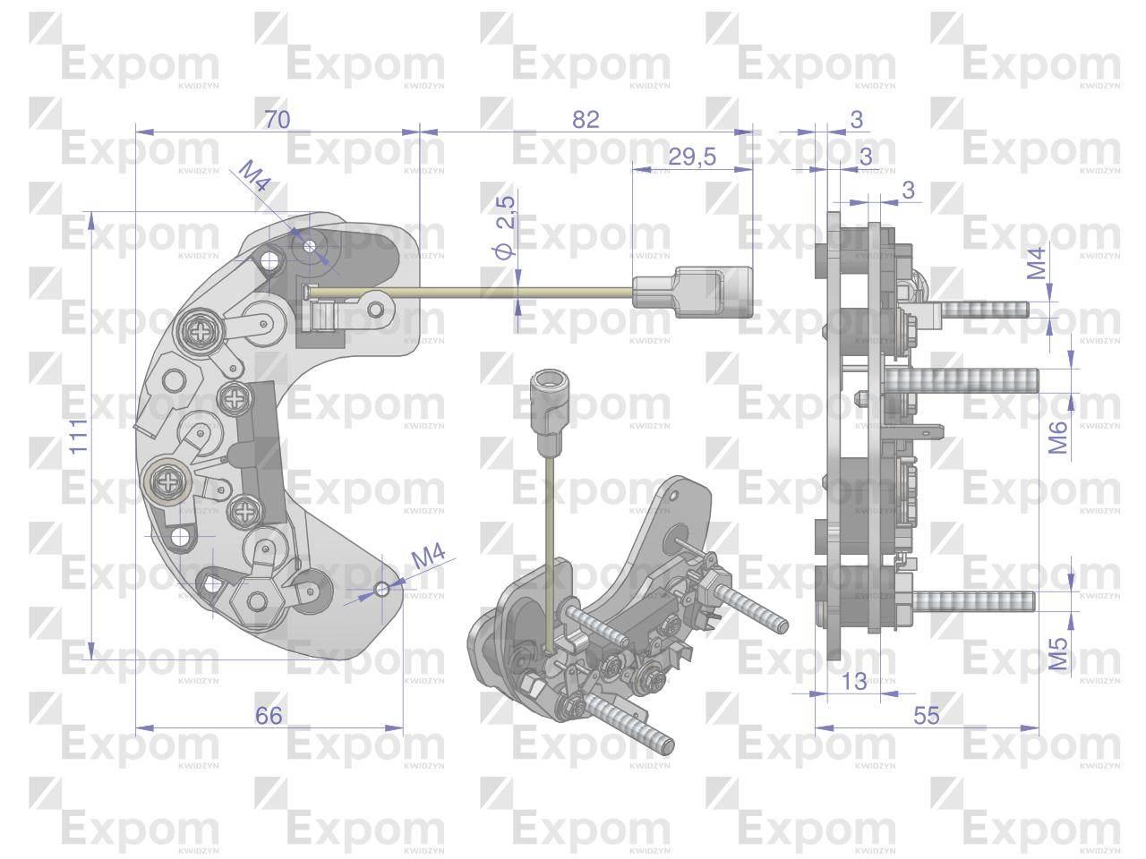 Prostownik diody alternatora AX230000, EX260000 AX260000EX C-330 C-360 Nowy - zdjęcie 2