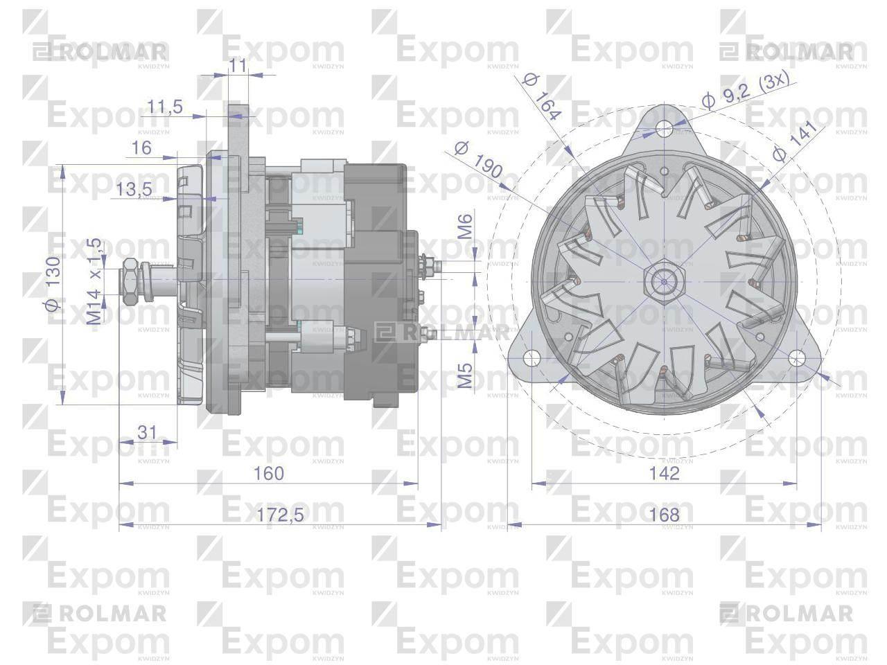Alternator mocowany na sprężarkę EX-241020 MF3 Nowy Typ EXPOM KWIDZYN eu - zdjęcie 8