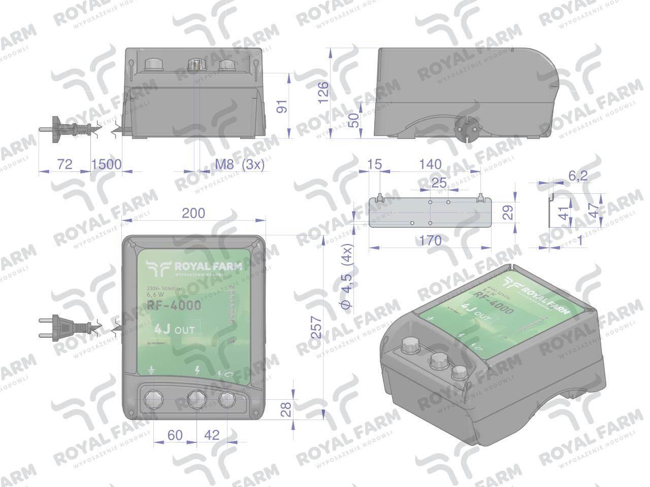 Elektryzator 4J sieciowy RF-4000 ROYAL FARM RF-10034000 - zdjęcie 3